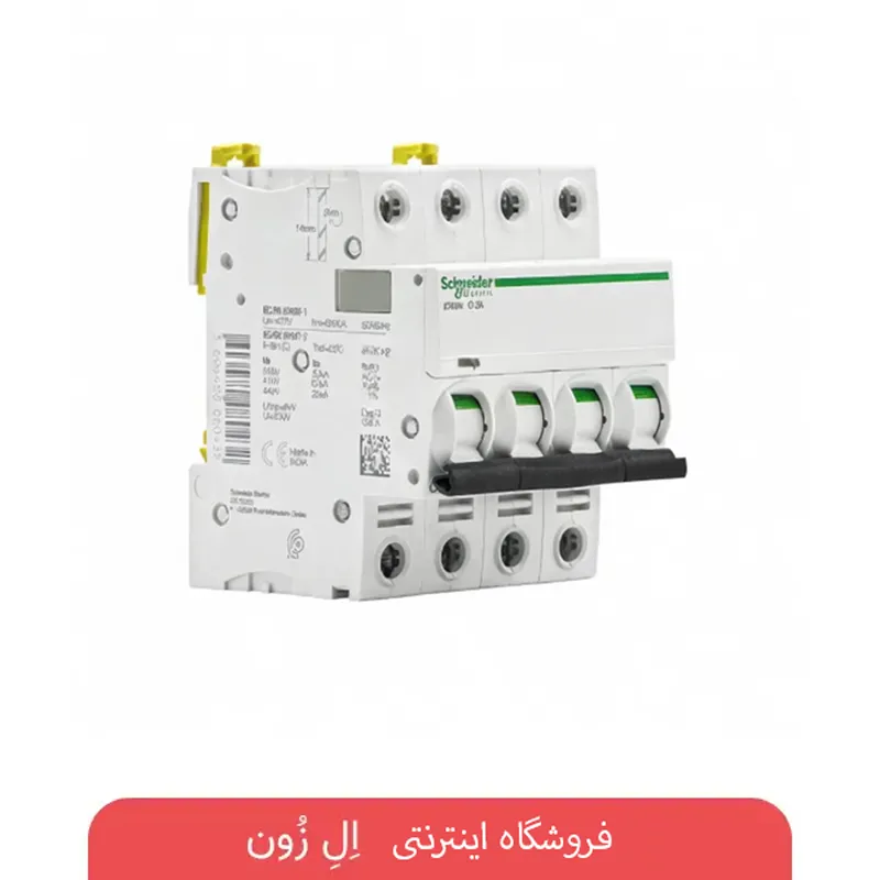 فیوز مینیاتوری چهار پل 4 آمپر اشنایدر الکتریک Acti9 iC60N تیپ C مدل C4