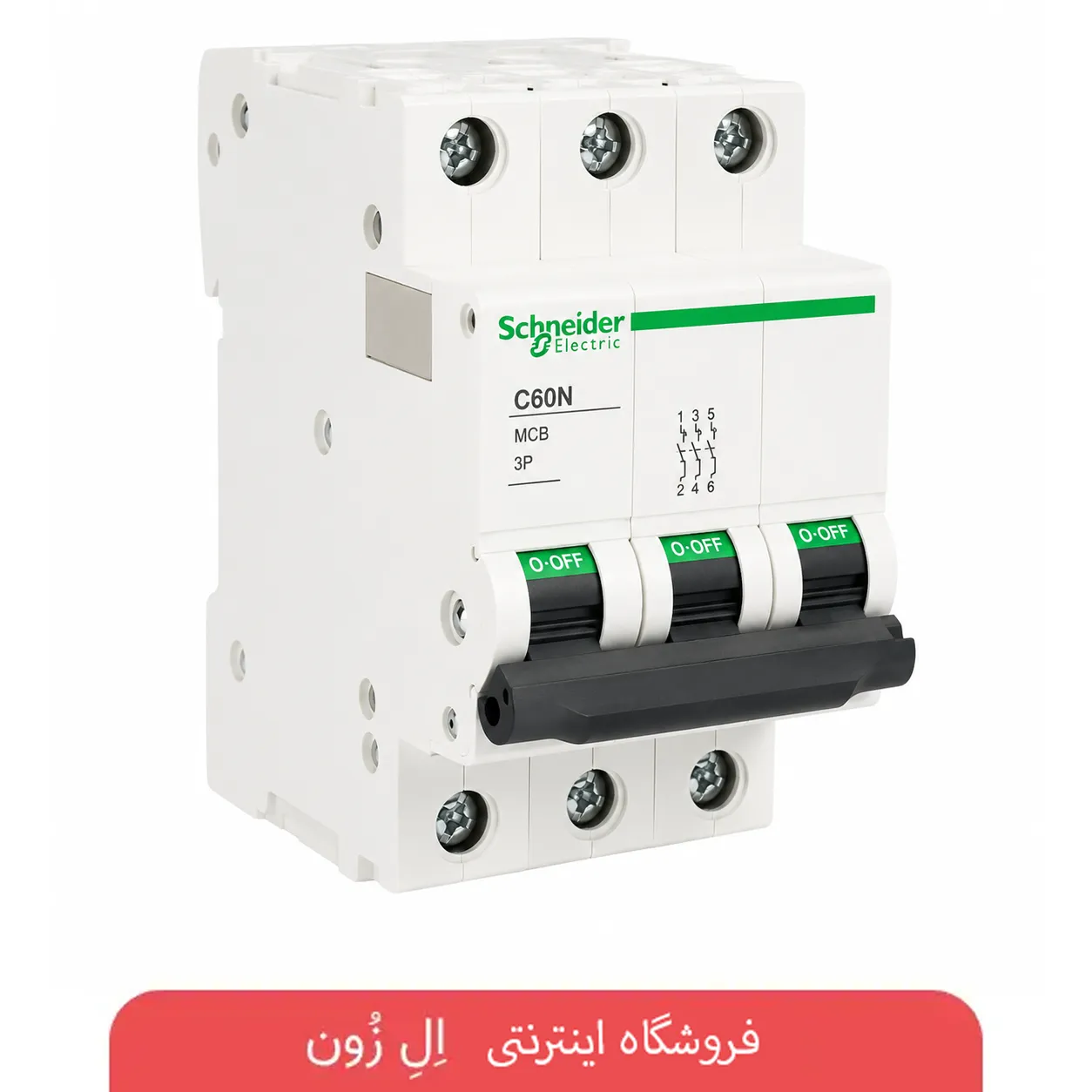 فیوز مینیاتوری سه پل 25 آمپر اشنایدر Acti9 iC60N تیپ C مدل C25